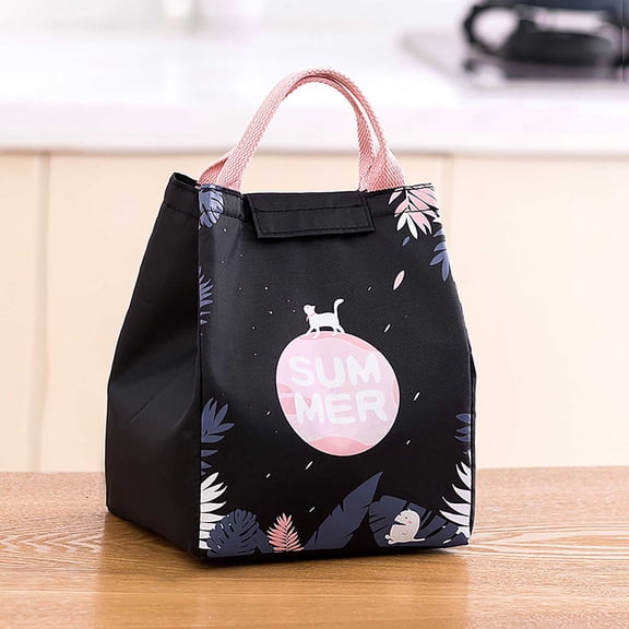 Huayishang Lunch Box for Women Picnic Leak Proof Bag Insulated Reusable Lunch Insulated Fresh School Beach Lunch Box Bag Bag Office Lunch Bag, Kitchen Essentials Clearance Sale Black