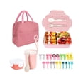 thumbnail image 1 of Loncheras para Niños Adultos Gran Capacidad, Caja Bento de Fugas con Compartimentos y Termo de Sopa, Caja Fiambrera Sellada Kit para Microondas y Cubiertos (Rosa-Rosa, 27PCS), 1 of 4