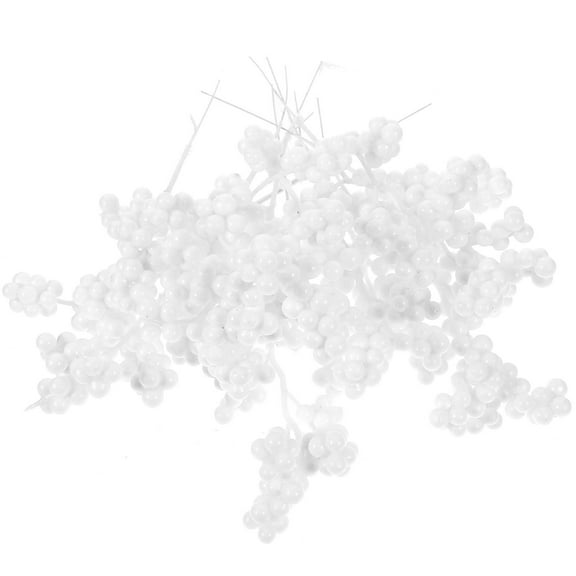 PAMINGONO White Plastic 12Pcs Artificial Berry Stems for Christmas Holiday Season and Homeowners