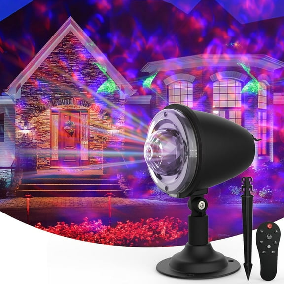 Halloween Laser Projector Lights,Outdoor Projector Light,21 Colors Ocean Ripple Projection with Remote Control for Christmas Thanksgiving Indoor Wedding Garden Party Holiday Decorations