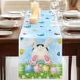 thumbnail image 3 of Table Runners 70 Inches Long Dress Scarves, Easter Farmhouse Coffee/Dining/Kitchen Table Decor, Holiday Table Runner, Spring Colorful Easter Eggs Bunny Butterfly Blue 13x70 Inch, 3 of 9