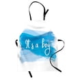 thumbnail image 1 of Gender Reveal Apron It's A Boy Happy Message Abstract Announcement Illustration Print, Unisex Kitchen Bib Apron with Adjustable Neck for Cooking Baking Gardening, Violet Blue White, by Ambesonne, 1 of 3