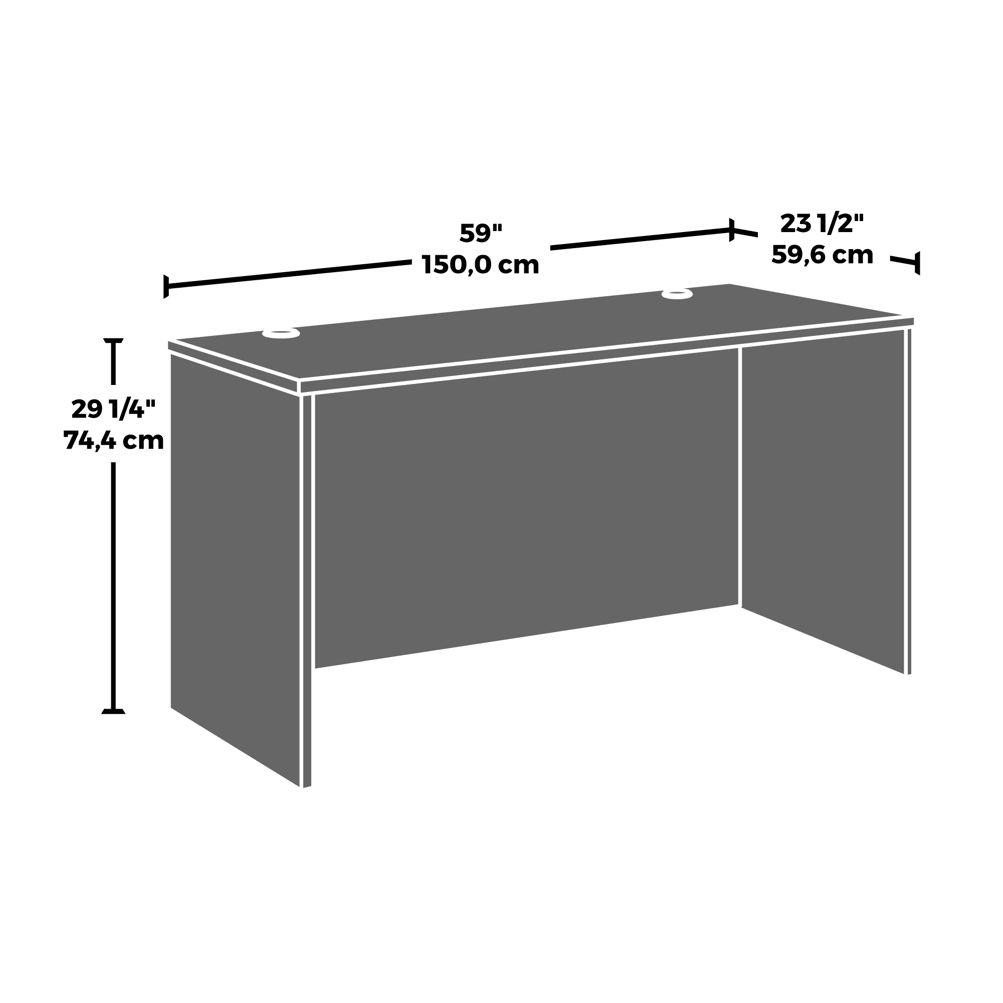 Astoutdoor Desk 60 x 24 in, Red Finish