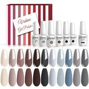 Vishine Gel Polish Nail Art Soak-off UV LED Nail Gel Polish Diy Manicure Brown Nude Collection Set of 12 Colors 8ml