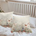 thumbnail image 6 of Throw Pillow Covers 18x18 Inch Set of 2, Retro Spring Floral Waterproof Outdoor Pillow Covers, Botanical Colorful Summer Butterfly Decorative Cushion Pillowcases for Couch, Sofa, Bed, Garden, Patio, 6 of 9