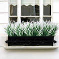 thumbnail image 2 of 8 Bundles Artificial Lavender Flowers Outdoor UV Resistant Fake Flowers No Fade Faux Plastic Plants Garden Porch Window Box Decorating (Orange), 2 of 5