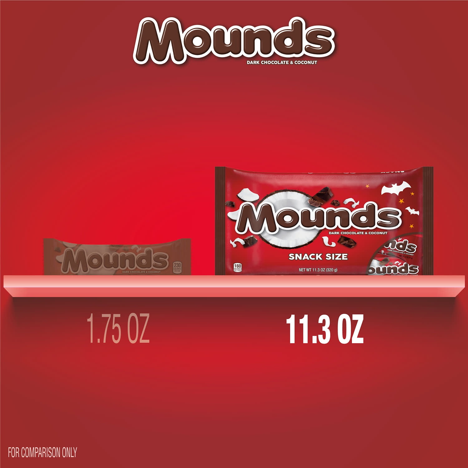 (2 pack) Mounds Snack Size 11.3oz