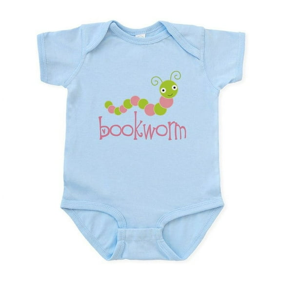 CafePress - Cute Pink Bookworm Infant Bodysuit - Baby Light Bodysuit, Size Newborn - 24 Months