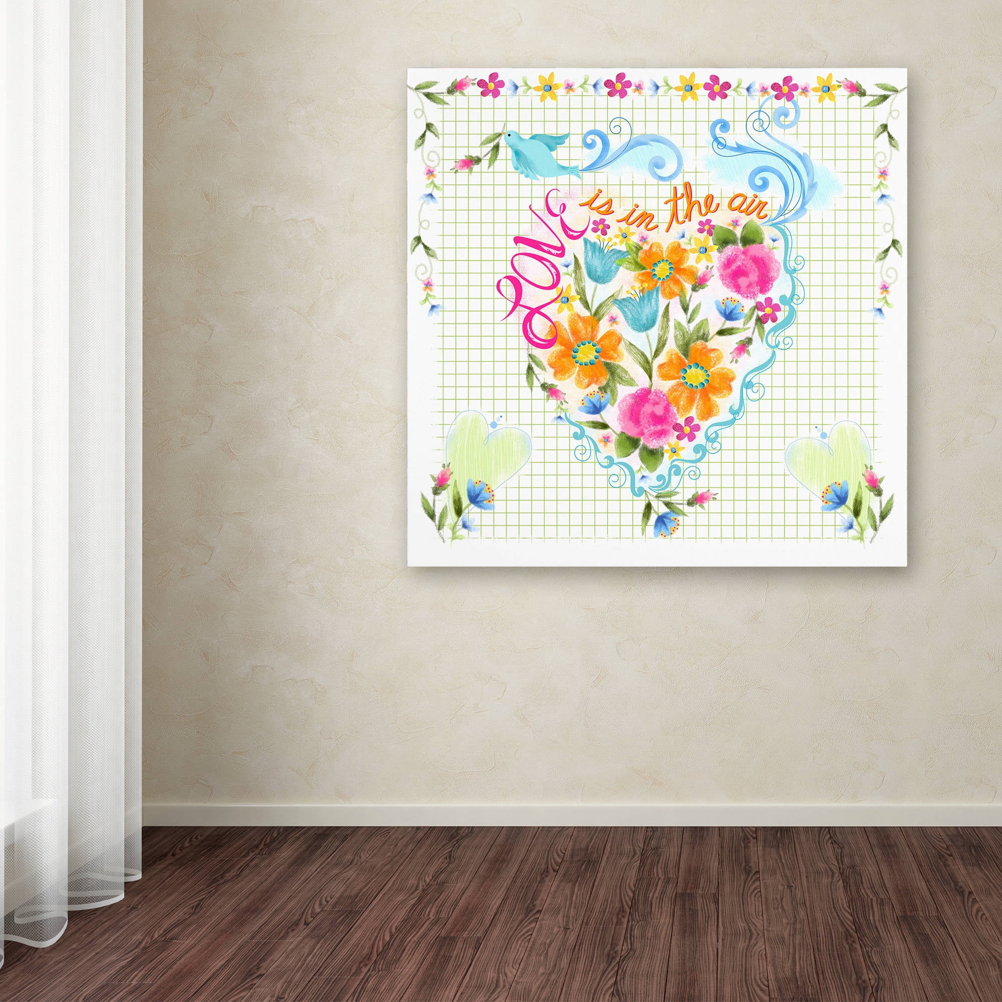 Trademark Fine Art "Love Heart" Canvas Art by Lisa Powell Braun