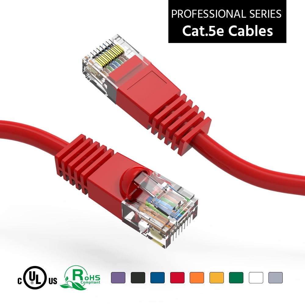 Snagless/Molded Boot 200 Feet Red Cat5e Ethernet Patch Cable 