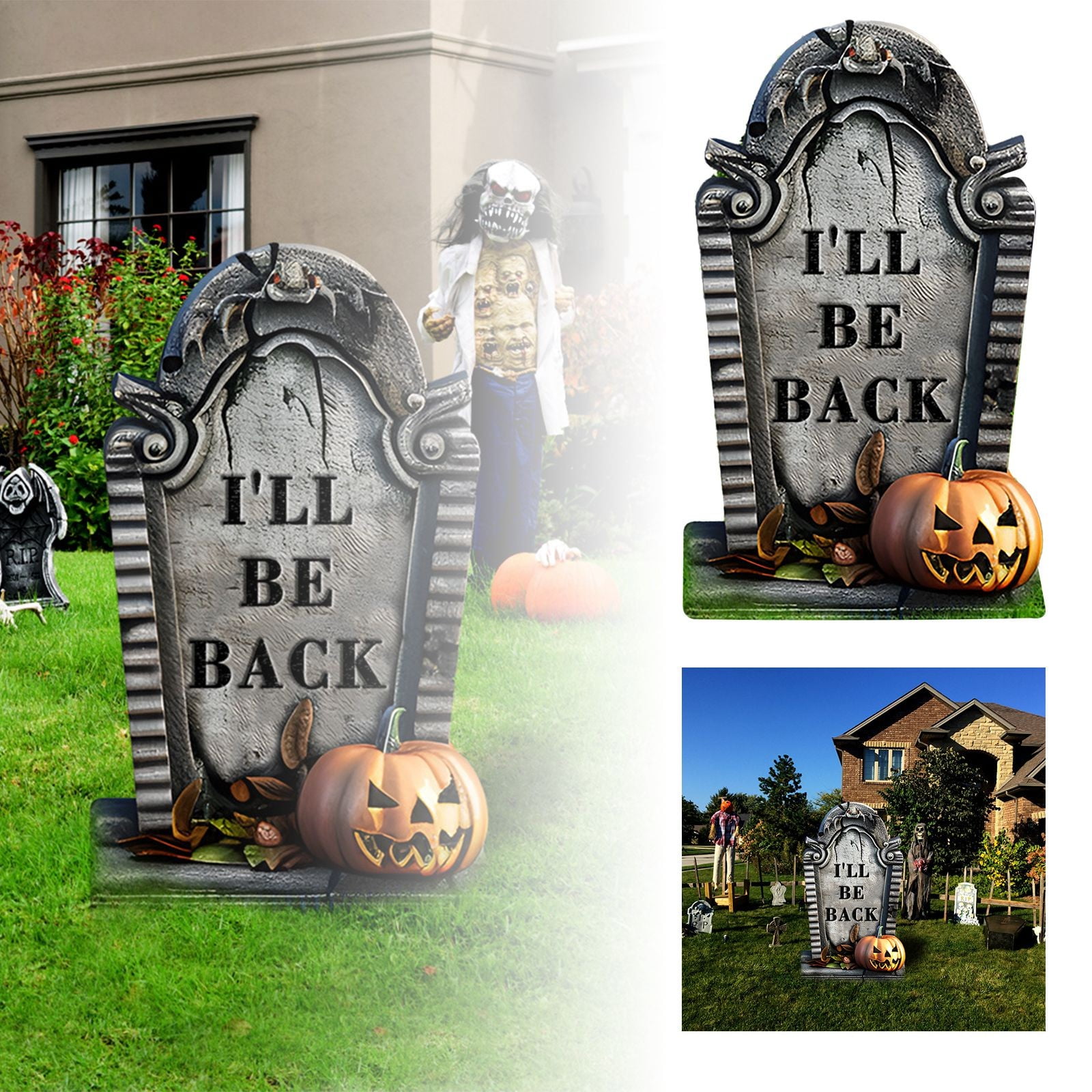 Décoration Halloween Phosphorescente - Panneau "No Trespassing" 30x20 Cm - Brille Dans Le Noir - Aluminium - Pour Porte, Fenêtre, Extérieur - 7