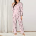 thumbnail image 2 of Hirioo Poodle Dog for Women's Pajama Sets 2 Piece Pjs Women's Long-Sleeved Pajama Set Button Down Sleepwear,S-XXL-Small, 2 of 7