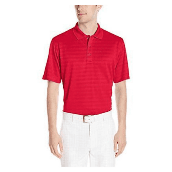 Callaway Men's Golf Textured Performance Short Sleeve Polo Shirt, Chili Peppe...
