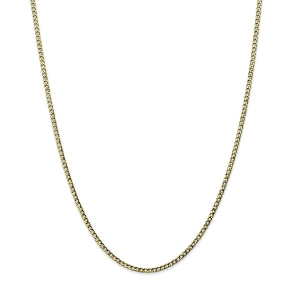 Primal Gold 10 Karat Yellow Gold 2.5mm Semi-solid Curb Link Chain