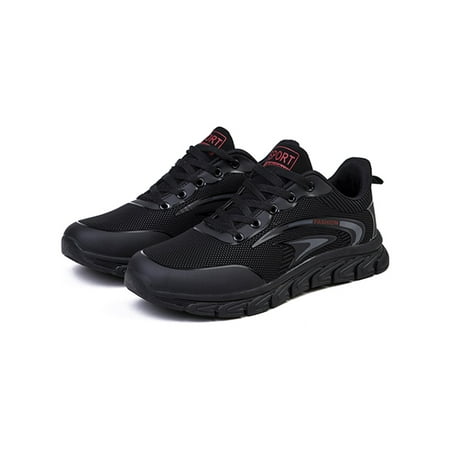 

Avamo Mens Sneakers Breathable Casual Shoes Lightweight Running Shoe Men Trainers Slip Resistant Lace Up Fashion Sneaker Black Red 8