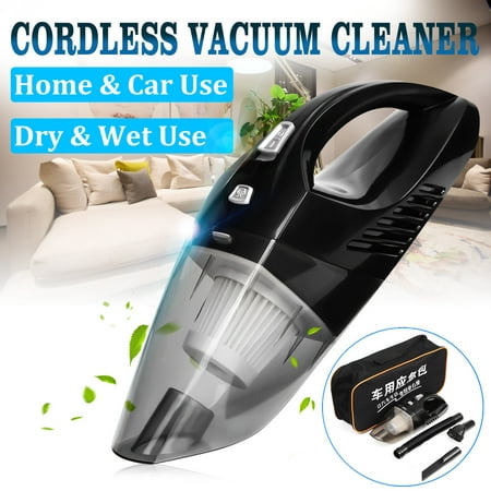 120W High Power LED Light Cordless Vacuum Cleaner Rechargeable Wet&Dry Use Portable Low Noise Vacuum Cleaner Kit with Carrying Bag & Cleaning