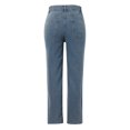 thumbnail image 4 of Women's Straight Leg Jeans Pull On High Waisted Stretchy Casual Denim Pants Tummy Control Trendy Baggy Trousers with Pockets Blue M, 4 of 4