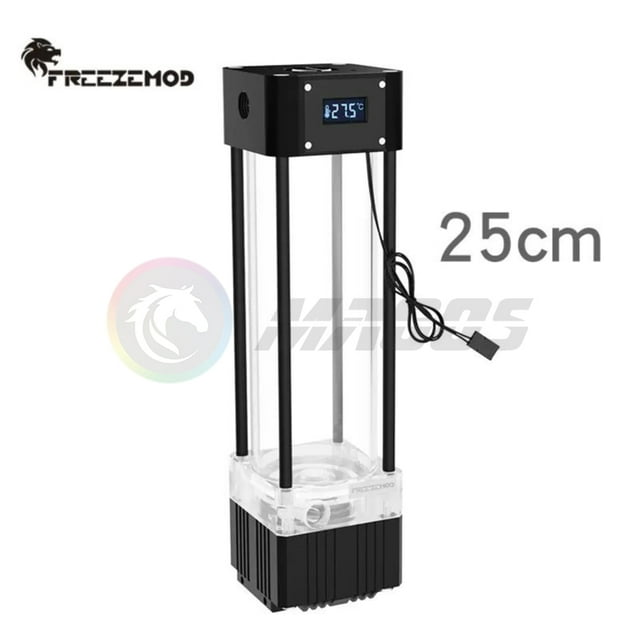 FREEZEMOD AIO Pump+Reservoir With Temperature Display,Water Tank Res Combo For PC Water Cooling System 200mm/250mm/300mm 250 black