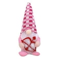 thumbnail image 1 of Figura de gnomo de San Valentín | Decoración de corazón de Cupido con arco y flecha | Enano sin rostro con sombrero rosa para una decoración romántica en estanterías, repisas o escritorios., 1 of 6