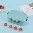 thumbnail image 4 of Square Lunch Box for Children, Kids and Adult, Portable Picnic Storage Boxes, School Student Food Container with Spoon, 4 of 9
