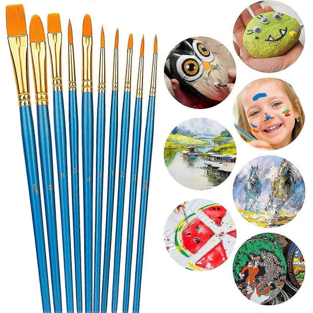 B Brush Set, Nylon Bru For Acrylic, Oil, , 10 Brush Sizes