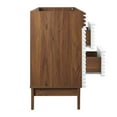 thumbnail image 4 of Vanity Cabinet (Sink not included), White Walnut, Wood, Mid Century Hotel Bedroom Bathroom, Modern Contemporary HB33358, 4 of 9
