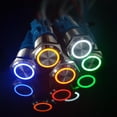thumbnail image 2 of 16mm metal button switch ring light with light waterproof light LED self-locking reset button 1NO1NC, 2 of 5
