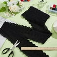 thumbnail image 4 of Black Cotton Lace Trim 5Yards/4.6m x 4.7in/120mm Floral Embroidery Ruffled Edge Lace for Dresses Clothes Bags Gift Wrapping, 4 of 6