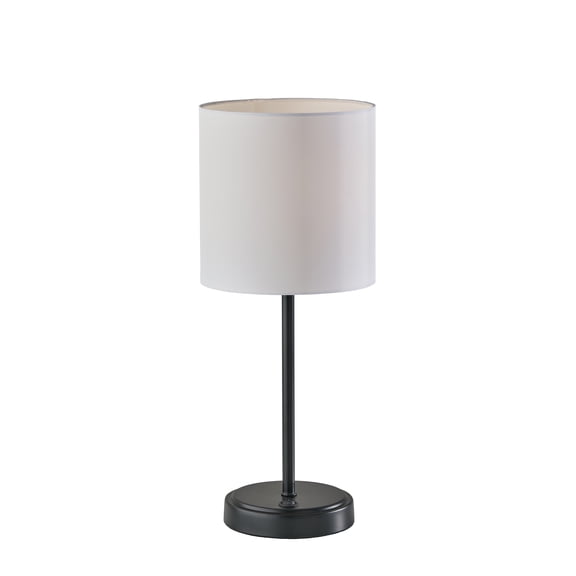 Mainstays 19" Height Black Finish Metal Material Stick Lamp with USB and USBC Ports, Modern, Office and Dorm