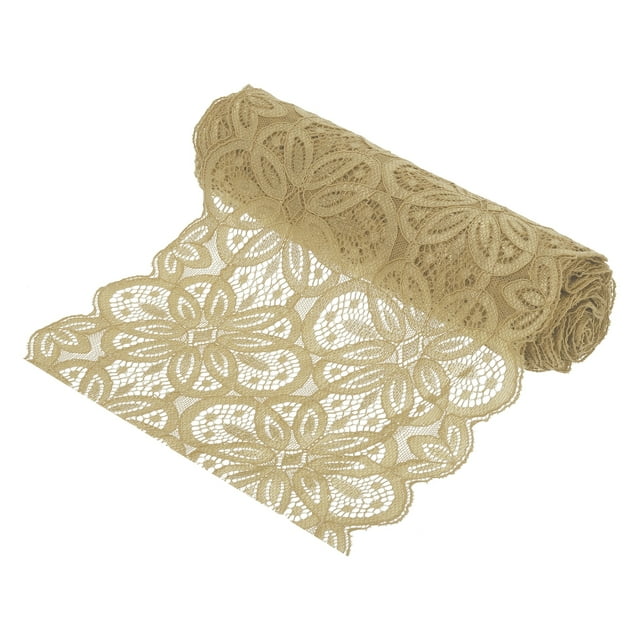 Unique Bargains Lace Ribbon 10 Yards 7 Inch Lace Flower Trim for Craft Headbands Wedding Beige