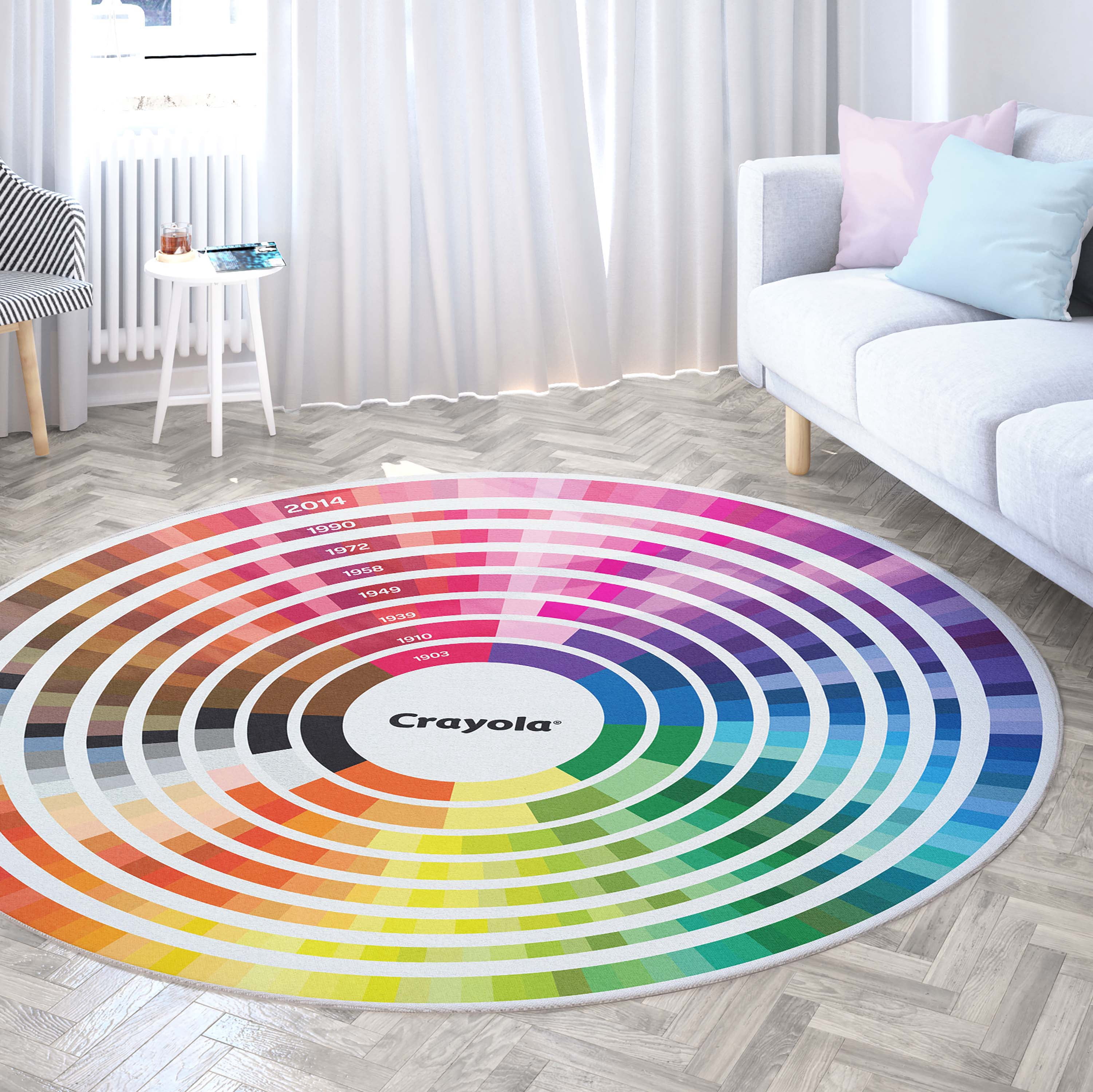 Crayola Collection By Well Woven Color Wheel Multicolor 5' Round Rug