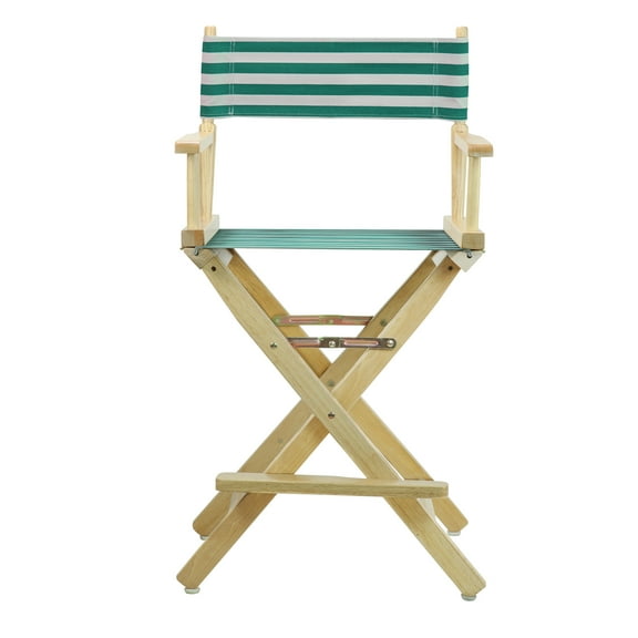 24" Director's Chair Natural Frame-Teal Cabana
