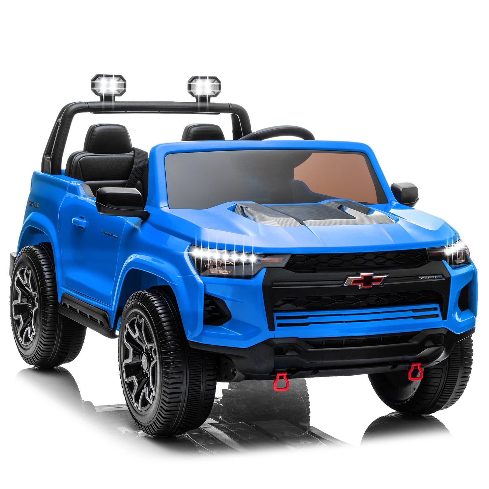 UBesGoo 24V 2 Seater Kids Ride on Car, Licensed Chevrolet Colorado Battery Powered Ride on Toys Truck with Remote Control, Blue