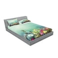 thumbnail image 2 of Ambesonne Floral Fitted Sheet & Pillow Sham Set, Dandelion Daisy Poppy, Full, Multicolor, 2 of 2