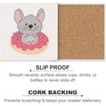 thumbnail image 2 of GZHJMY Printed Square Cute Mouse On Doughnut Ceramic Coasters with Cork-Backed for Coffee Drink Cup Mat Absorbent Stone Coaster Set of 4, 2 of 4
