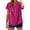 Hot Pink, variant on Staron Women's Linen Shirt Spring Summer V-Neck Pullover Button Down Short Sleeve Casual Loose Top, Beige XXL