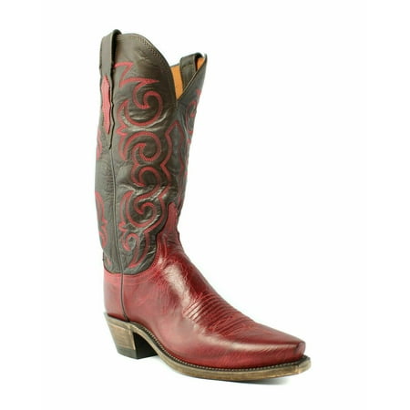 Lucchese N4722.54 Dana Women Red Burnished Goat Leather Cowboy, Western Boots