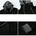 thumbnail image 3 of Neiku Mens Zipper Hoodie Casual Hooded Sweatshirt Fleece Jacket Black-XL, 3 of 6