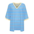 thumbnail image 3 of Fiudx Liquidación de Ahorros de Verano Camiseta de Manga Corta con Cuello En V y Estampado Cómoda Informal para Mujer a La Moda, 3 of 3