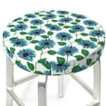 thumbnail image 3 of Lsque Blue Sunflowers Round Bar chair cushion covers Velvet Fabric Premium Comfort Protects from Scratches and Stains for 14-17 Inch Chair- 14 inch, 3 of 7