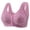 Purple, variant on Aura Lane Women’s Front Closure Printed Molded Cup Bra – New Style Bra for Seniors, Plus Size Wirefree with Wide Straps Grey 46