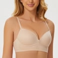 thumbnail image 3 of MELENECA Women's Push Up Bralettes Seamless Padded Wireless Bra with Support and Lift Beige 40B, 3 of 6