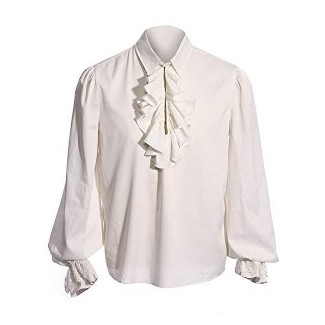 Camisa Masculina Bbalizko Pirata Estilo Vampiro Renacentista Victoriano Steampunk Gótico Blanco