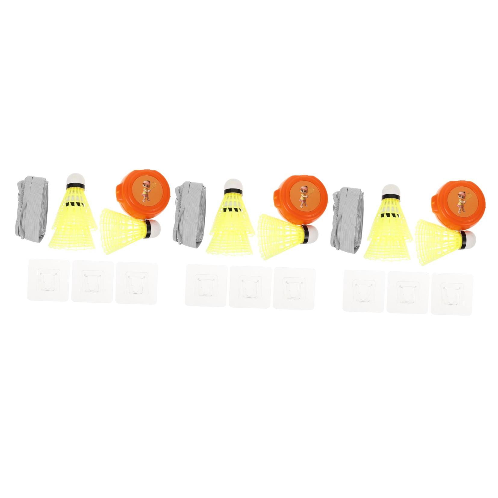 FRCOLOR 3 Sets Badminton Trainer Kit with Rebound and Swing Trainer for Practice and Skill Improvement