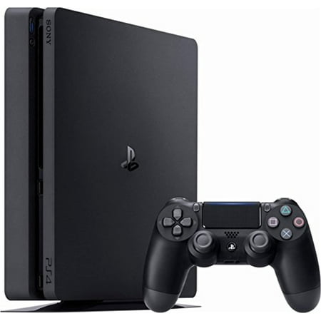 Restored PlayStation 4 Slim Bundle VR Starter Bundle PS4 Slim 1 1TB Console Jet Black And 4 VR Game Discs: Doom Vfr Skyrim VR VR Worlds And Gran Turismo Sports (Refurbished)