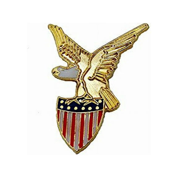 Set Of 3 Gold Eagle USA Flag Shield Patriotic Lapel Hat Pins PPM7312