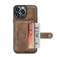 thumbnail image 5 of SaniMore for iPhone 14 Pro Max 6.7" Magnetic Clasp Detachable Wallet Case, Premium PU Leather Case with Card Slot Shockproof Protective Case for iPhone 14 Pro Max Women Men, Brown, 5 of 8