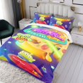 thumbnail image 3 of Alienígenas del Planeta Pizza Conjunto de sábanas temático, trío de piezas, cómodo y amigable con la piel, diseño único, regalo de decoración para el hogar para familiares, amigos y fans,135cm *200cm, 3 of 6