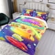 thumbnail image 3 of Alienígenas del Planeta Pizza Conjunto de sábanas temático, trío de piezas, cómodo y amigable con la piel, diseño único, regalo de decoración para el hogar para familiares, amigos y fans,135cm *200cm, 3 of 6
