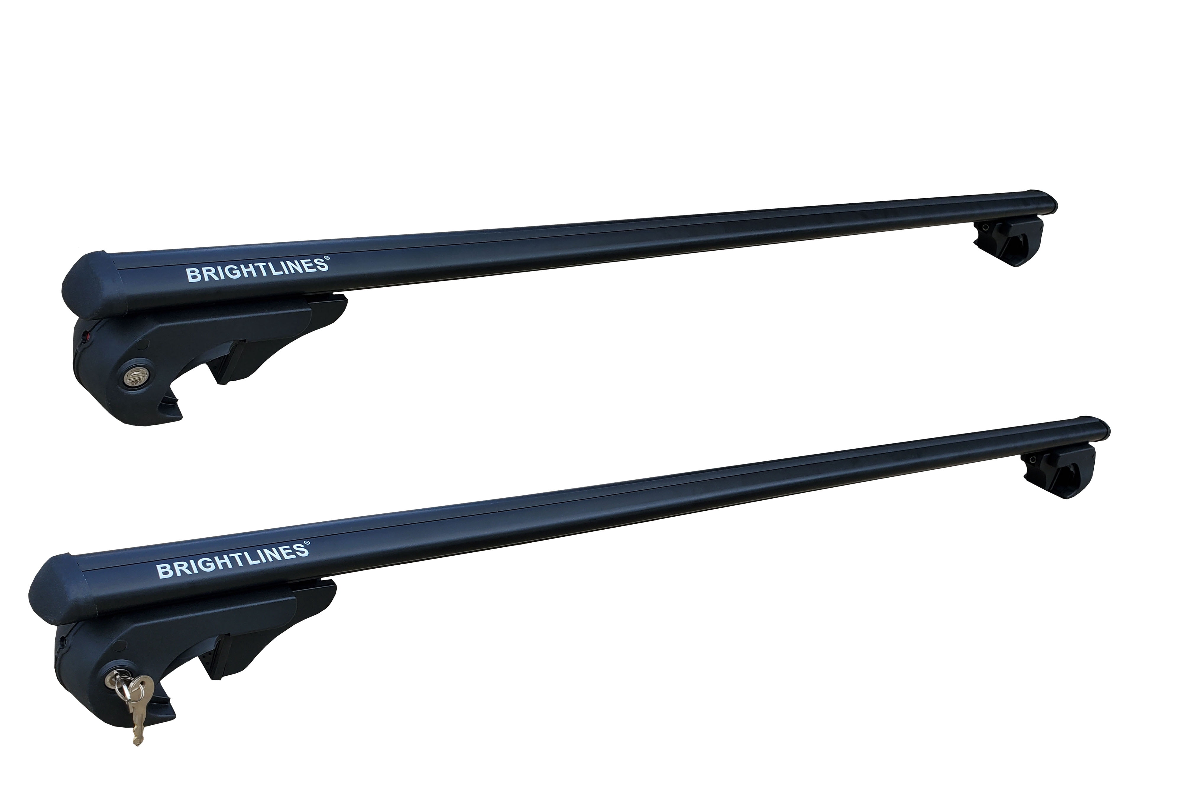 BRIGHTLINES 53" All Black Universal Crossbars Roof Racks Compatible with Raised Roof Side Rails for Kayak Luggage Ski Bike Carrier, a Set of 2